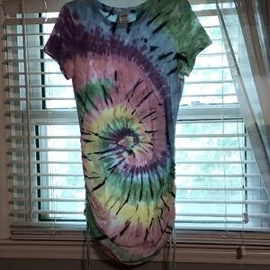 Ladies PINK Tye Dye Dress, Size Large. EUC
